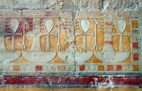 Decoração de parede no Templo Hatshepsut — Fotografia de Stock
