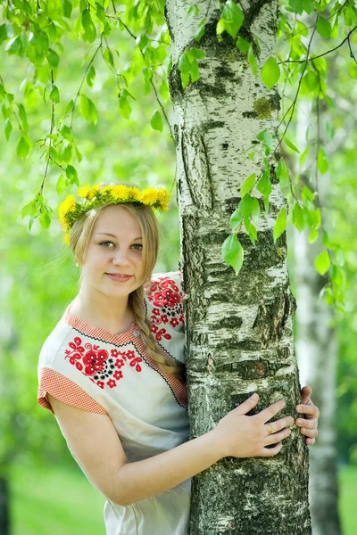 Girl in traditional clothes Stock Image