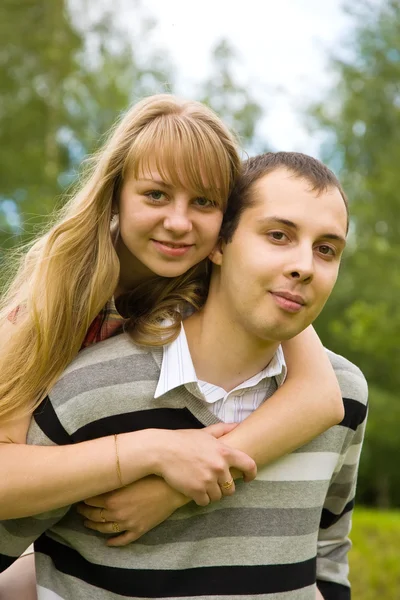 Couple in love outdoors Stock Image