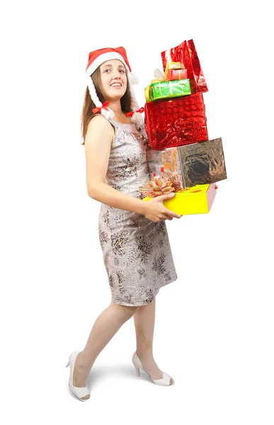 선물 상자와 소녀 — 스톡 사진
