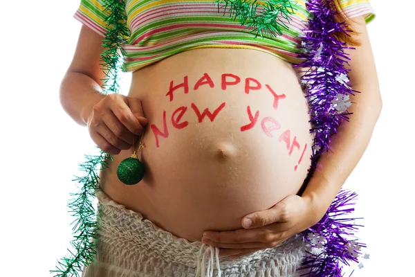 Κοιλιά με Ευτυχισμένο το νέο έτος! — Φωτογραφία Αρχείου