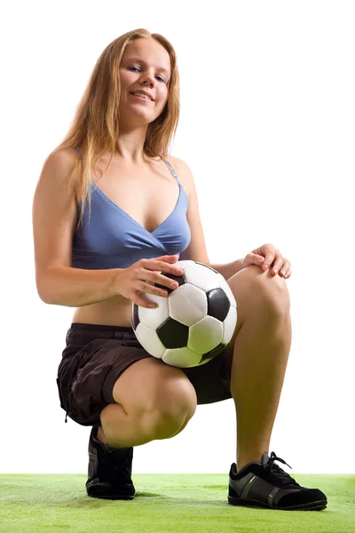 Fã de futebol feminino — Fotografia de Stock