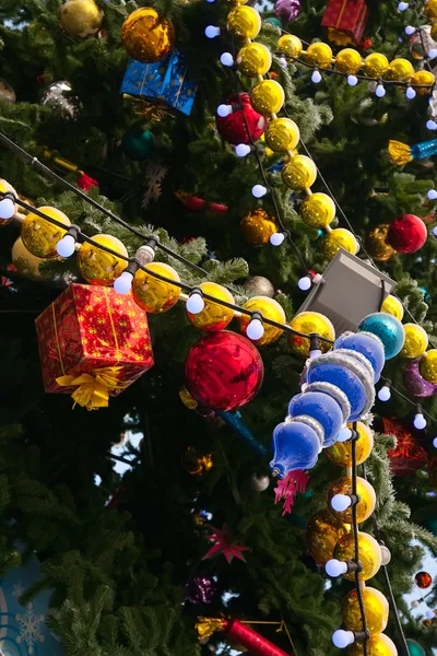 Closeup dekorasyon Noel ağacı — Stok fotoğraf