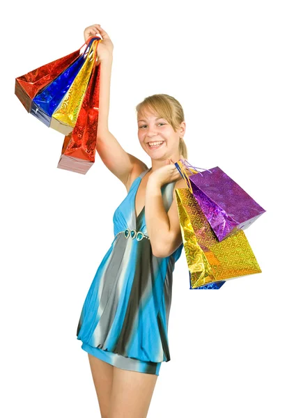 Girl with shopping bags — Stock Photo, Image