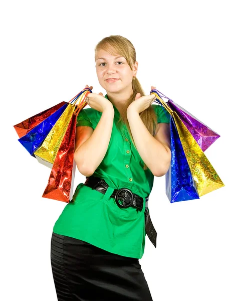 Girl with shopping bags Stock Picture
