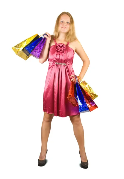 Chica con bolsas de compras —  Fotos de Stock