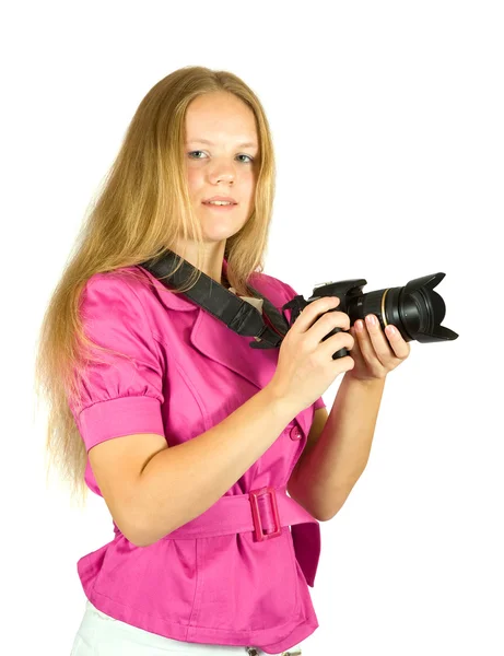 Chica con cámara — Foto de Stock