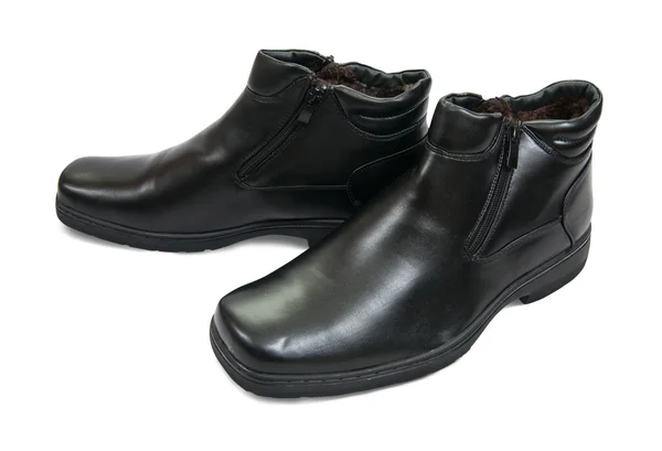Černé zimní boty — Stock fotografie