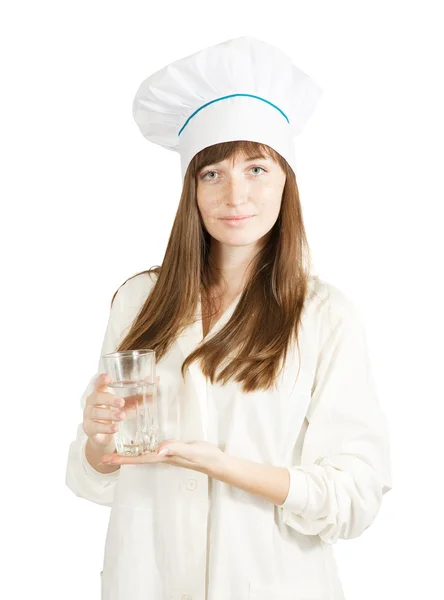Cook with glass of water — Stock Photo, Image