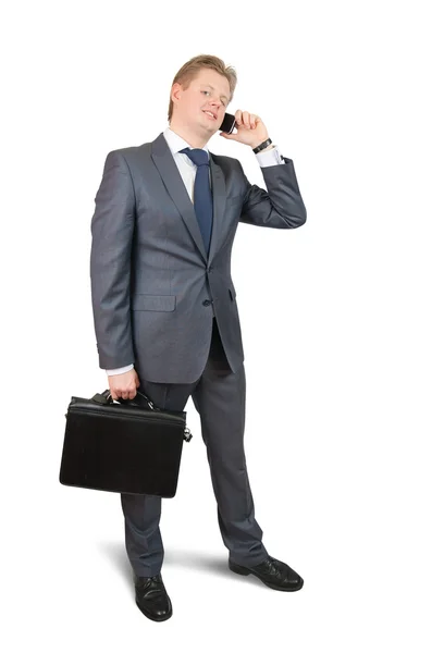 Biznesmen rozmawianie przez telefon — Zdjęcie stockowe