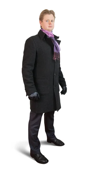Mężczyzna w czarnym płaszczu — Zdjęcie stockowe