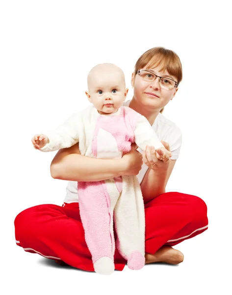 Sitting mother with daughter — Stock Photo, Image