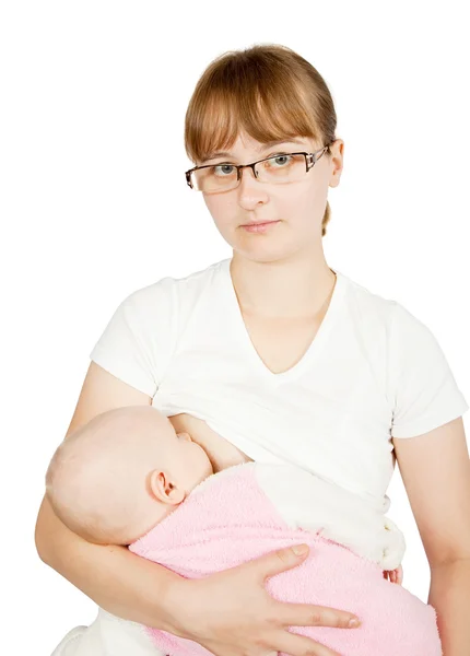 Little baby breast feeding. — Stock Photo, Image