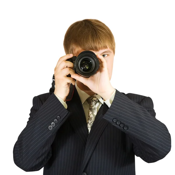 Empresário tirando foto — Fotografia de Stock