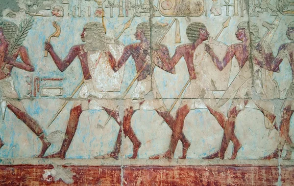 Decoración de la pared en el Templo Hatshepsut — Foto de Stock