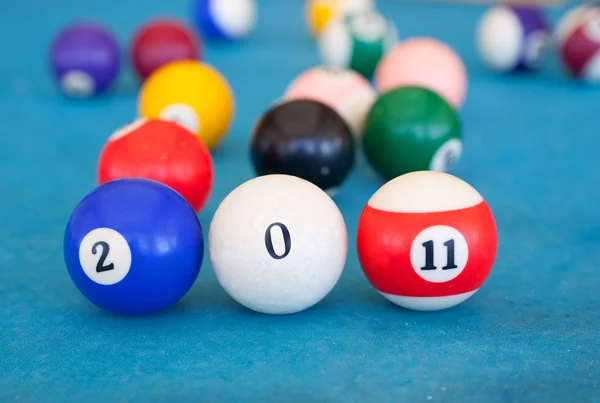 2011 made of billiard-balls — Stock Photo, Image