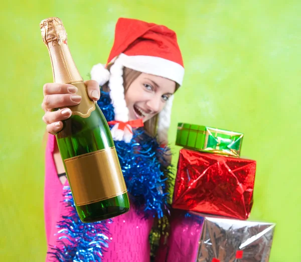 Yeni yıl arifesinde parti kızı — Stok fotoğraf