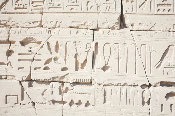 Hieroglyphic relief in the Temple of Karnak Stock Photo