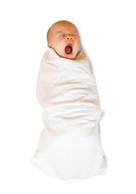 Crying baby in diaper clipart