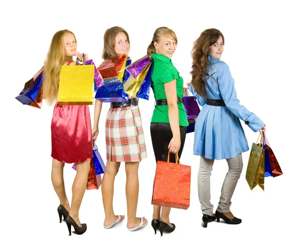 Дівчата тримають сумки — стокове фото