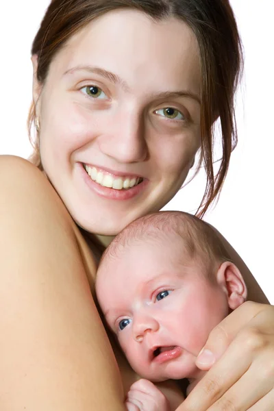 Жінка з новонародженою дитиною — стокове фото