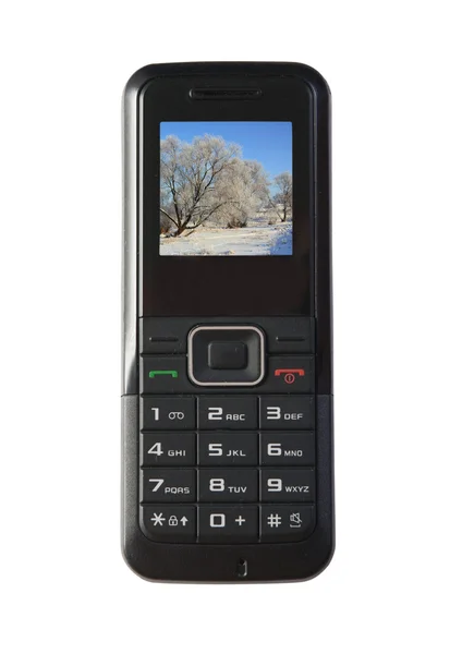 Mobiltelefon isolerad på vitt — Stockfoto