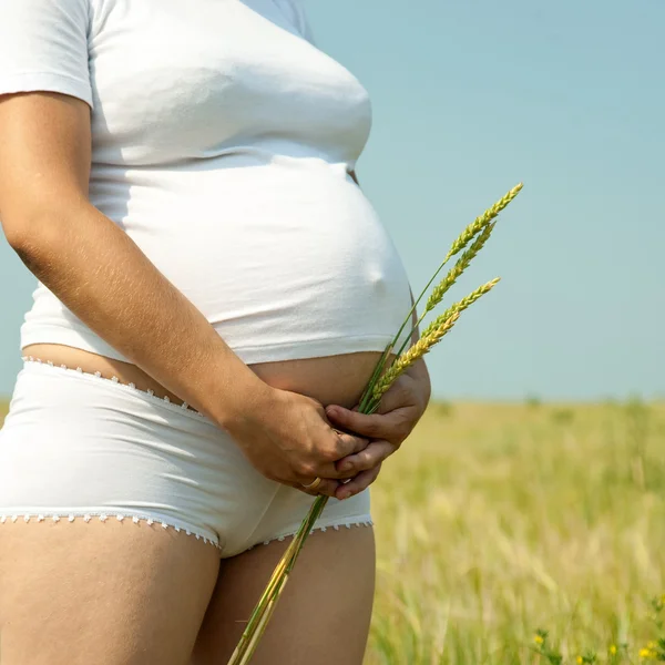 Zwangere vrouw buik — Stockfoto