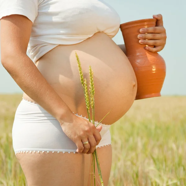 Closeup těhotná žena — Stock fotografie