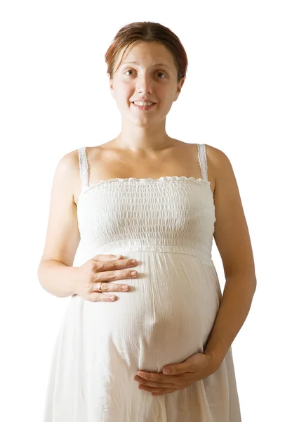 8 ay hamile kadın — Stok fotoğraf