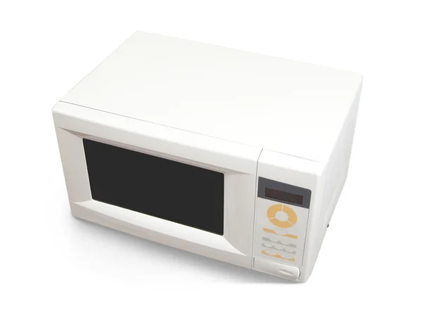 Kuchenka mikrofalowa nad białym — Zdjęcie stockowe