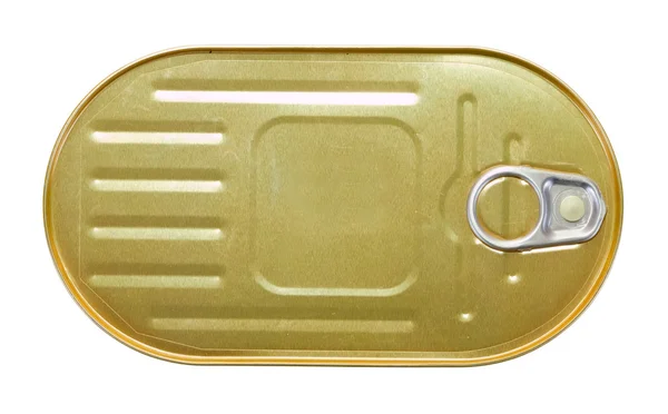 Estanho de metal de ouro fechado — Fotografia de Stock