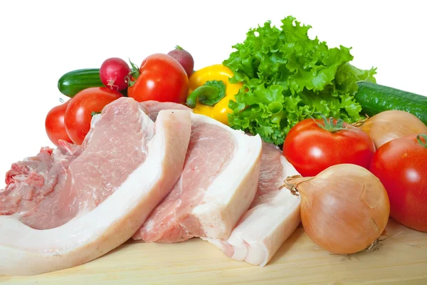 stock image Raw meat and vegetables