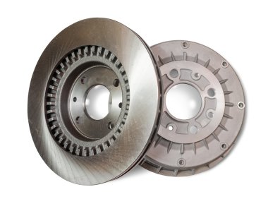 Car brake wheel. Isolated on white with clipping path clipart