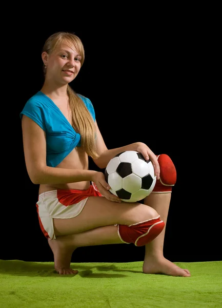 Sexy ženský fotbalový fanoušek — Stock fotografie