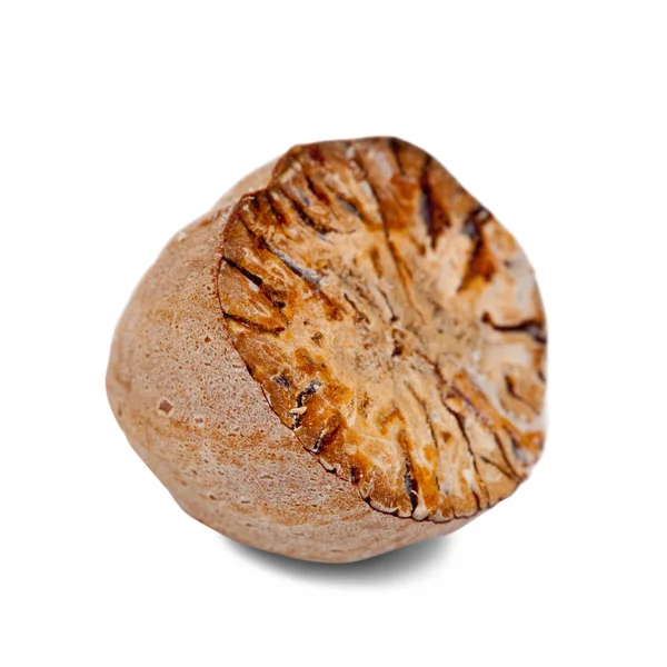 Half Nutmeg Isolated White Background — Stock Photo, Image