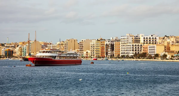 Vista Sliema Lado Mar Malta — Fotografia de Stock
