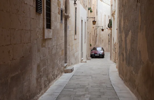 Stary Wąska Ulica Miasta Mdina Malta — Zdjęcie stockowe