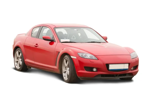 Red Automotive White Isolated Whith Clipping Path — Stock Photo, Image