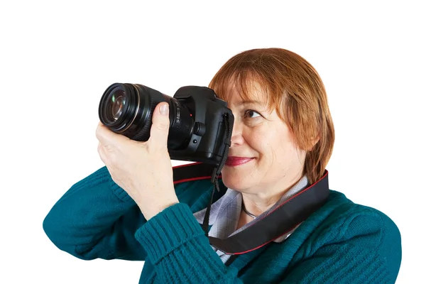 stock image Senior woman with camera