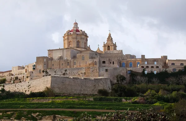 Vista Fortaleza Mdina Velha Capital Malta — Fotografia de Stock
