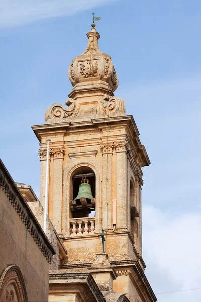 Bell Tower Peter Paul Cathedral Mdina Malta — Stock Photo, Image