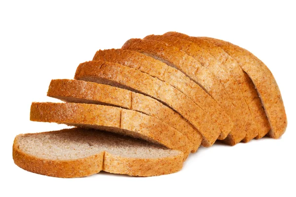 Μερικές Φέτες Ψωμί Ολικής Άλεσης Πάνω Λευκή Επιφάνεια — Φωτογραφία Αρχείου