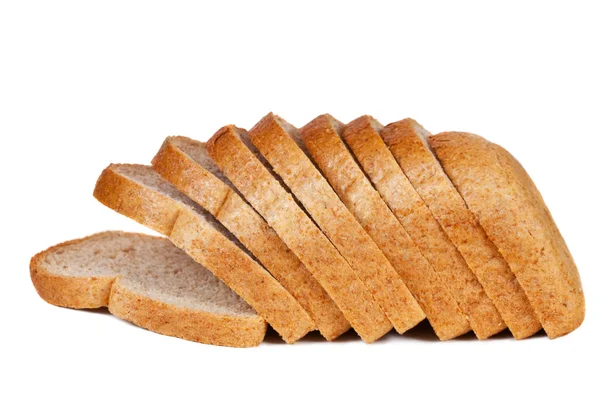 Нарезанный Хлеб Изолированный Белом Фоне — стоковое фото