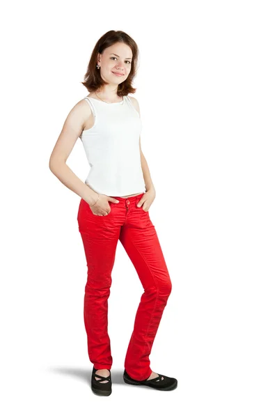 Photo Casual Teen Standing Confidently White — Stock Photo, Image