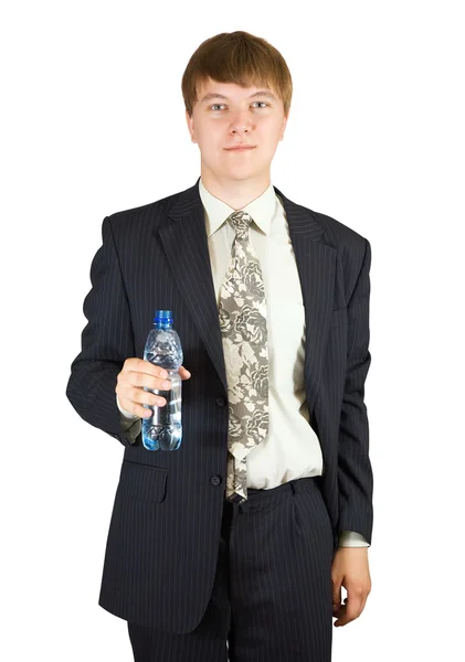 水を持ったビジネスマン — ストック写真