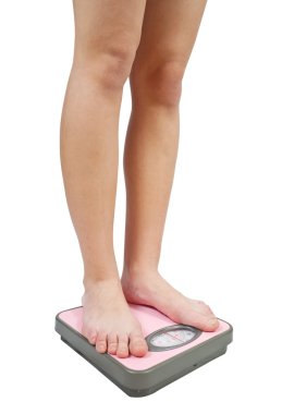 Feet on bathroom scale clipart