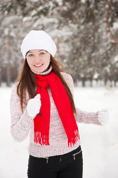 Sportieve vrouw loopt in de winter — Stockfoto