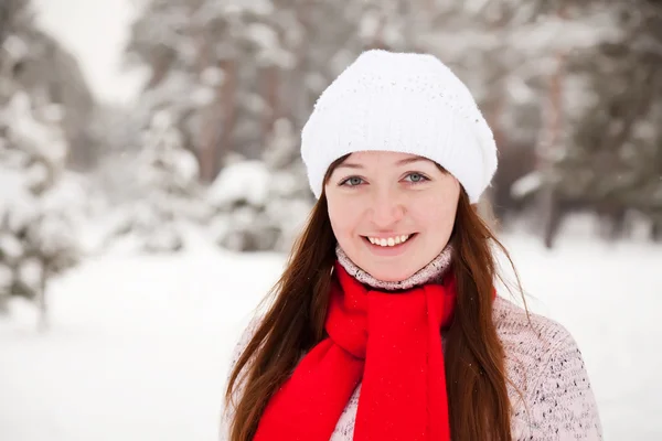 Porty meisje in winter park — Stockfoto