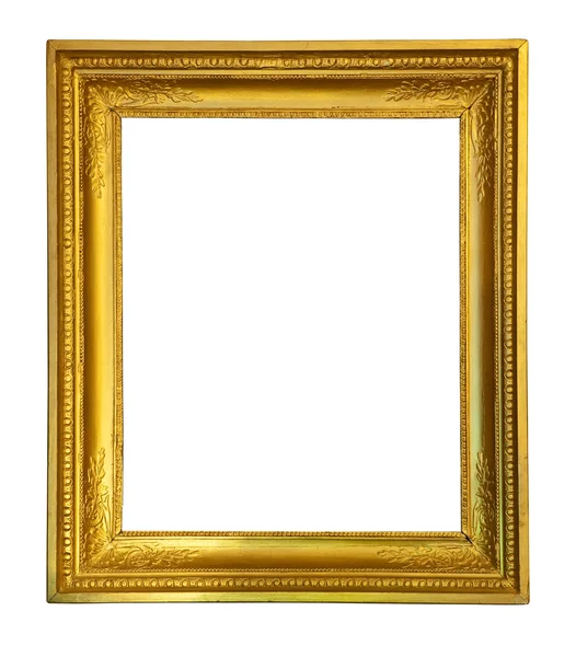 Стара золота рамка над білим — стокове фото