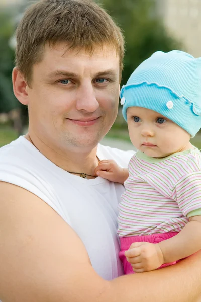 stock image Happy father with baby